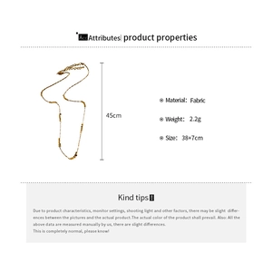 Technical detail showing 45cm adjustable beaded stainless steel chain with size specs