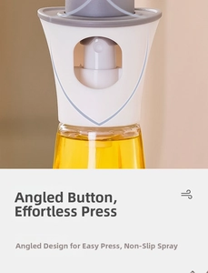Vue détaillée de la buse ergonomique et du pulvérisateur d'huile en verre pour cuisine