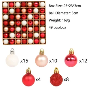 49er-Set Weihnachtsbaumkugeln in glänzend matt und glitzernd für festliche Dekorationen
