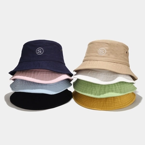 Cotton Bucket Hat S Letter Embroidery Sun Protection Breathable Outdoor Fisherman Cap For Men Women