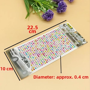Detail view of 22.5x10cm colorful acrylic rhinestone sticker sheets for DIY crafts