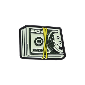 Badge créatif en émail forme pile de dollars pour sacs à dos et vêtements