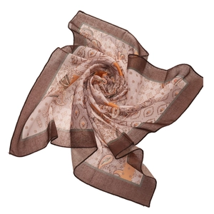 Vintage paisley print fabric scarf necklace in elegant earth tones with a stylish design