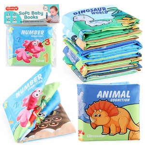 Educational baby soft cloth books with crinkle paper for infants aged 0-3 years