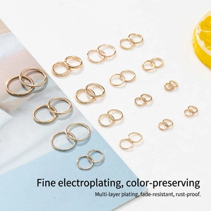 Set of 22 gold-plated jump rings in 11 sizes for DIY jewelry making and link connecting