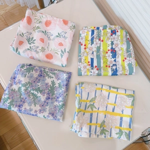 Floral print cotton tote bags in four patterns, minimalist French style shoulder bag