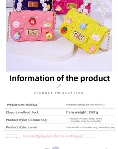 Detailed product information of mini silicone bag with detachable chain strap details
