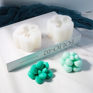 DIY succulent silicone mold set for scented candles and gypsum crafts with lifelike details