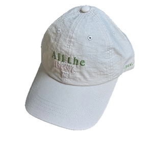 Beige cotton baseball cap with All the best embroidery and breathable summer fabric