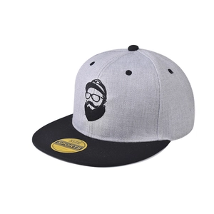 Snapback Hat Cotton Flat Brim Embroidered Bearded Man Hip Hop Adjustable Sun Protection Unisex Outdoor Sports Casual