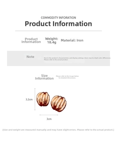 Vue détaillée des boucles d'oreilles boules texturées or rose avec dimensions précises