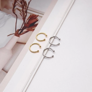 Minimalist S925 sterling silver ear cuffs in gold and silver finish with small beads