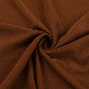 Détail de la texture en maille marron foncé avec pli en spirale et tissage en filet délicat