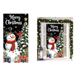 Merry Christmas snowman garden flag with tree and gift boxes for outdoor holiday decor