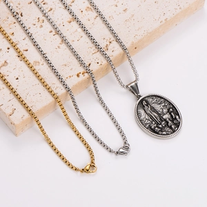 Vintage Fatima hand stainless steel pendant necklaces in gold and silver finishes