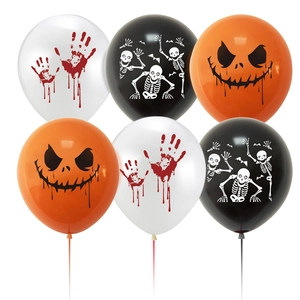 Latex Halloween Balloons Scary Pumpkin Skeleton Bloody Handprint Party Decoration Haunted House Supplies Ornament