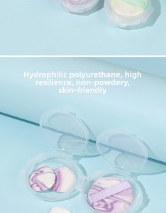 Detail of marble pattern mini finger puff with hydrophilic polyurethane material