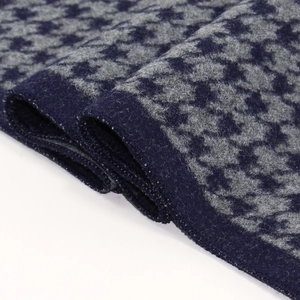 Écharpe homme d'affaires avec motif pied-de-poule bleu foncé et gris pour l'hiver