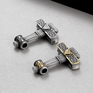 Vintage Viking Thor's Hammer stainless steel pendants with intricate Celtic knots