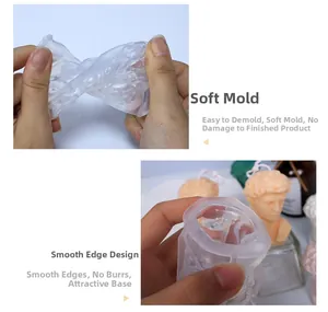 Detailed view of flexible David bust silicone mold showing its soft texture and edges