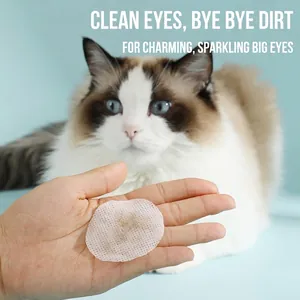 Round disposable pet eye cleaning wipes for cats and dogs removing tear stains