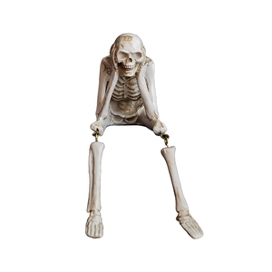 Skelett-Figur Nichts Hören aus antikem Harz für Halloween Regal-Dekoration