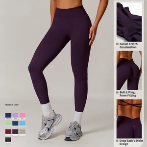 High-waist seamless yoga leggings with butt-lift and tummy control design for fitness