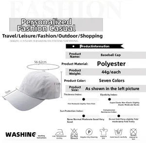 Guide des tailles pour casquette de sport en mesh avec tour de tête de 56 à 62 cm