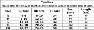 Detailed size guide table for women's ruffle sleeve t-shirt from size S to XXL
