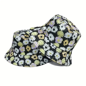 Cappello alla Pescatora Unisex Casual in Poliestere con Stampa di Girasoli Protezione Solare a Tesa Larga per Viaggi e Spiaggia