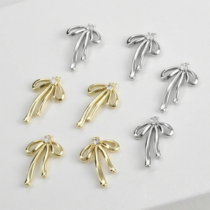 Bowtie Charms Pendants With Zircon Copper 14K Gold Plated For DIY Jewelry Making Necklaces Earrings Bracelet Supplies Elegant