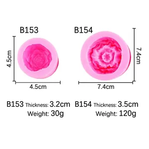 Molde de silicona rosa 3D para jabón artesanal y decoración de pasteles en dos tamaños