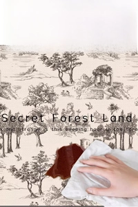 Macro view of vintage secret forest pattern kitchen mat showing oil-proof cleaning function