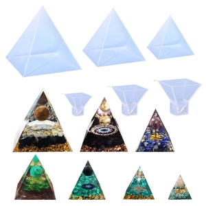Pyramid silicone resin mold set in various sizes for DIY craft and orgone pyramid