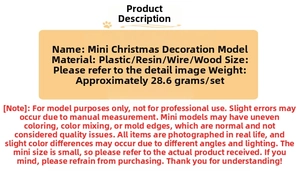 Detailed technical specifications for miniature Christmas tree ornaments and figurines