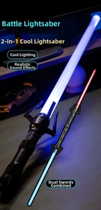 2-in-1 dueling lightsaber detail showing dual sword union and light effects