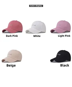 Multiple colors of washed cotton baseball caps with chill embroidery in a set