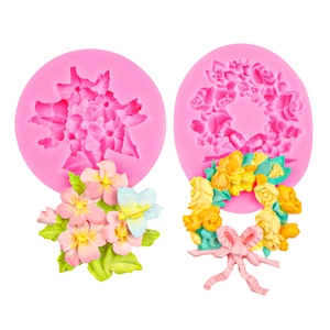 DIY silicone mold for floral wreaths and butterfly bows resin craft projects