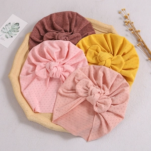 Baby Turban Hat Infant Bow Beanie Soft Breathable Cotton Polyester Blend Knot Headwrap For Newborn Toddler