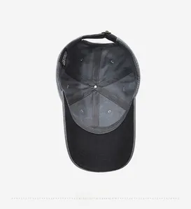 Detailed interior of vintage baseball cap with reinforced stitching and breathable eyelets