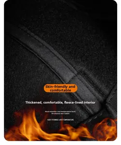 Close-up of thick thermal fleece lining with heat retention flame visual effect