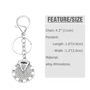 Guide des tailles détaillé pour porte-clés étoile montrant dimensions et matériau en alliage