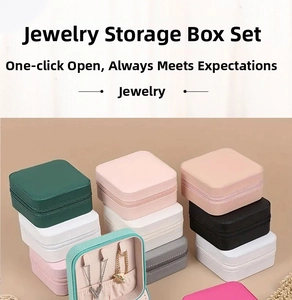 Detail of portable leather jewelry box featuring interior velvet lining and necklace hooks
