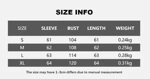 Tabella taglie dettagliata per giacca pied-de-poule con misure da S a XL in centimetri