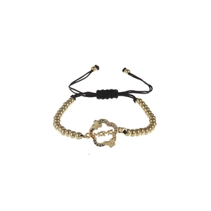Bracciale dorato MAMA con ciondolo a farfalla in zircone colorato e cordino regolabile