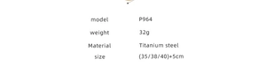 Detailed specifications table for titanium steel layered necklace with weight and dimensions