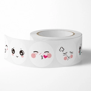 500pcs roll of cute cartoon smile face stickers for kids rewards and gift sealing
