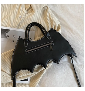 Stylische kreative Fledermaus Flügel PU Leder Handtasche mit Reißverschluss für Damen.
