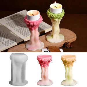 Molde De Silicona Para Candelabro De Balanza Creativo Para Fabricación De Velas Aromaterapia Adorno De Yeso Diseño Textura Orgánica