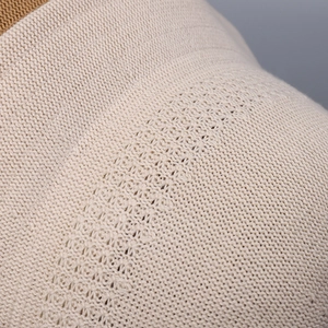 Breathable knit sun hat for women featuring intricate woven textures in beige finish